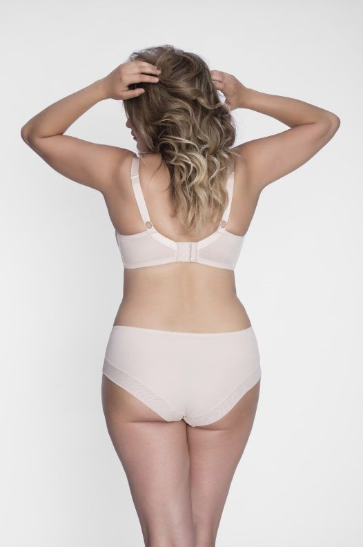 Однотонный бюстгальтер plus size на косточках с чашками из микрофибры