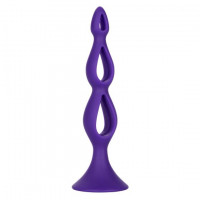 Фиолетовая анальная елочка Silicone Triple Probe - 14,5 см.