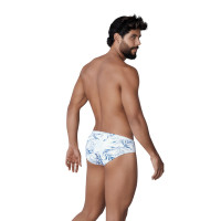 Плавки - Белые мужские плавки с растительным принтом Fresh Swimsuit Brief