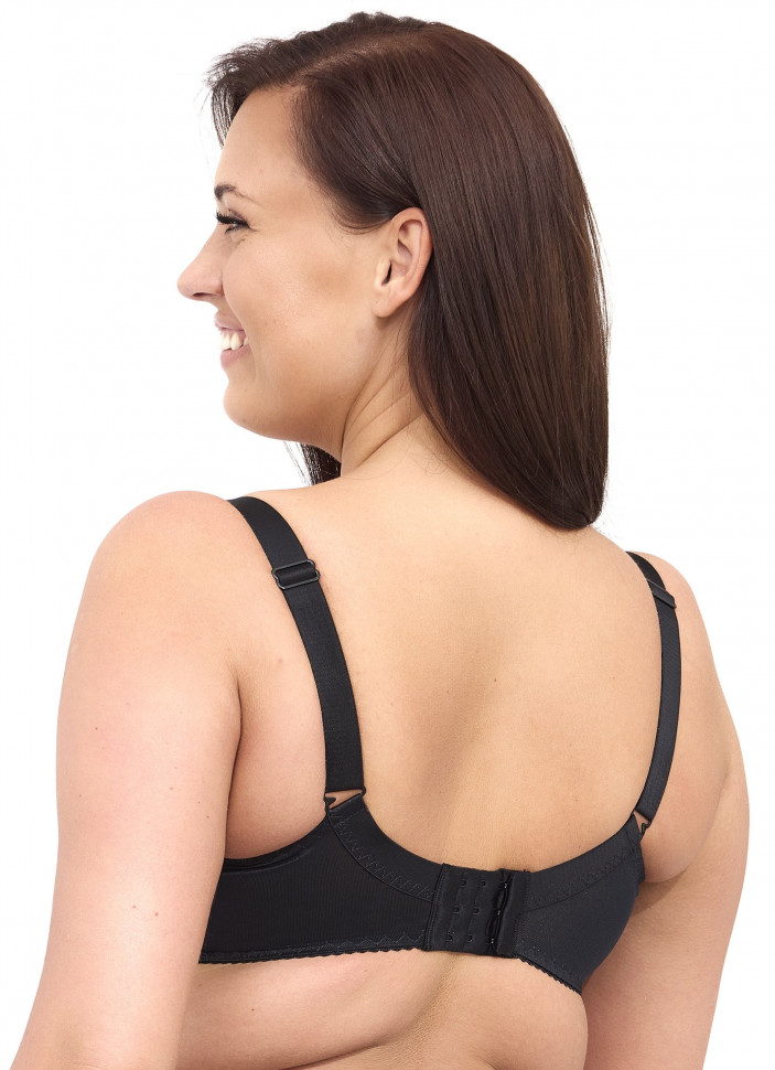 Бюстгальтер на косточках с чашками plus size из микрофибры и сетки