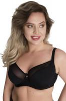 Бюстгальтер на косточках с гладкой чашкой +size из микрофибры и сетки