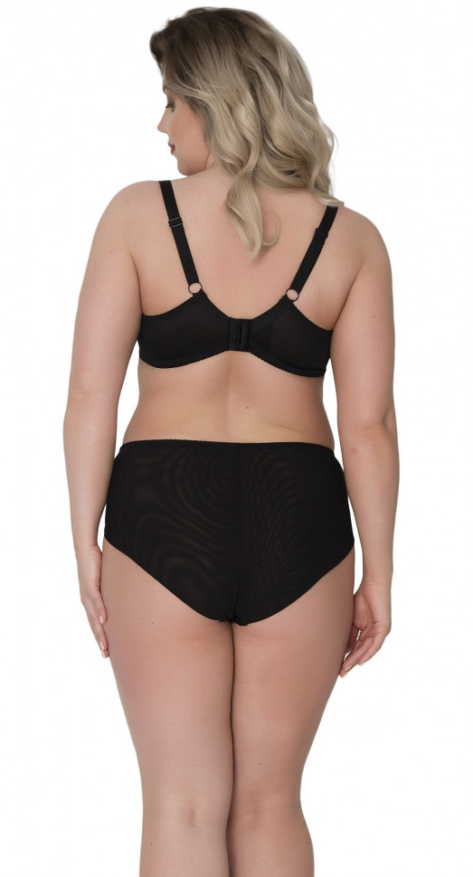 Бюстгальтер на косточках с гладкой чашкой +size из микрофибры и сетки