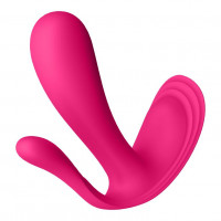 Анально-вагинальные - Розовый анально-вагинальный вибромассажер Top Secret+