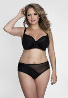 Бюстгальтер с мягкой чашкой plus size из микрофибры и двойной сетки
