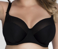 Бюстгальтер с мягкой чашкой plus size из микрофибры и двойной сетки