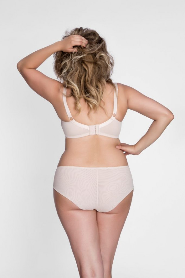 Однотонный бюстгальтер на косточках с мягкой чашкой plus size
