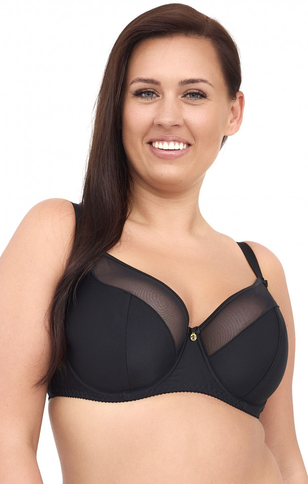 Однотонный бюстгальтер на косточках с мягкой чашкой plus size