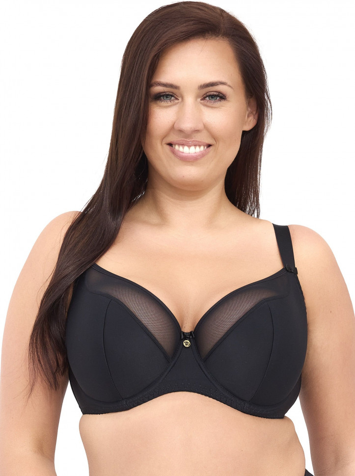 Однотонный бюстгальтер на косточках с мягкой чашкой plus size