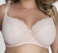 Бюстгальтер на косточках с мягкими чашками plus size и кружевом