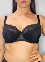Бюстгальтер на косточках с мягкими чашками plus size и кружевом