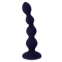 Фиолетовые анальные бусы с вибрацией и вращением Pleasure Orbit - 17,8 см.
